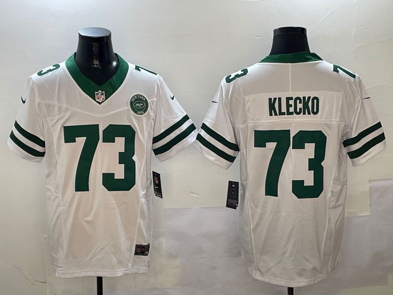 Men New York Jets #73 Klecko White Throwback three generations 2024 Nike Limited NFL Jersey style 1->los angeles rams->NFL Jersey